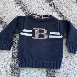 Burberry Knit Sweater with nova check pattern (size 12 mths)